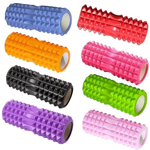 MD Stay Fit Foam Roller Fitness Foam Roller Deep Muscle Massage Roller Lightweight Muscle Massage Roller for Yoga Pilates Muscle Relaxation Balance Exercise (Red)