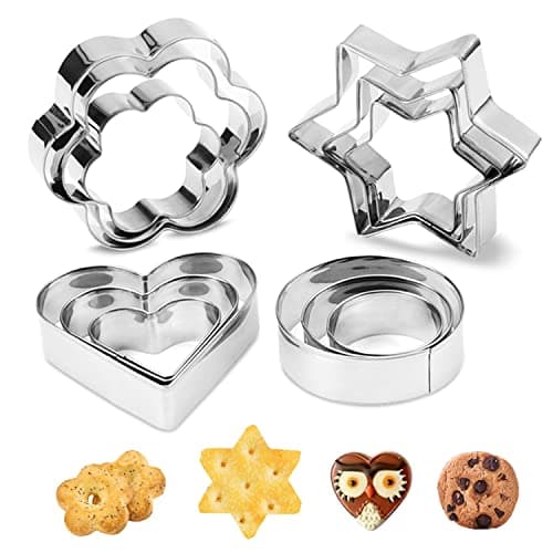LOVEXIU Heart Cookie Cutter Set Valentine's Day, Cookie Cutter, Biscuit Cutters, Stainless Steel Cookie Cutters Heart Star Circle Flower Shaped Mould Pastry Bakeware for DIY Baking Cake Decoration