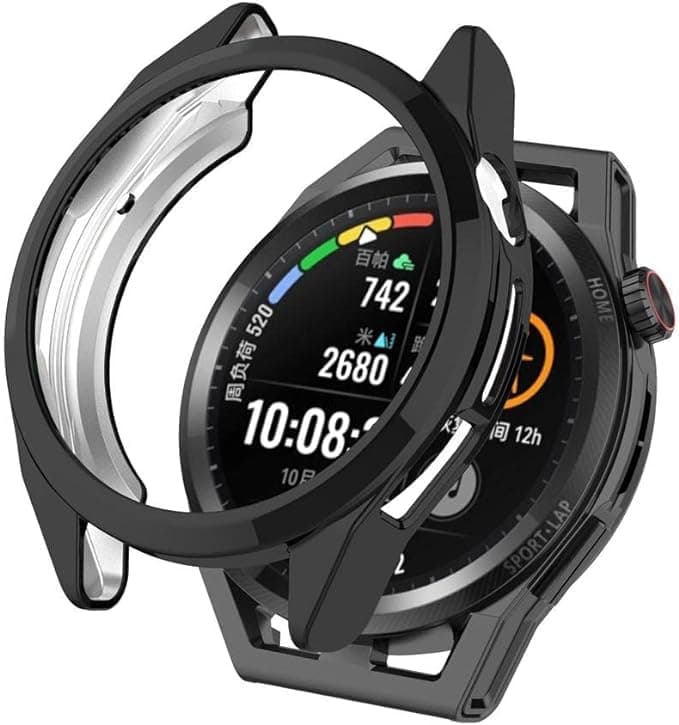 Case Compatible with Huawei Watch GT Runner Case Watch Soft TPU Shockproof Cover Slim Guard Thin Bumper Shell Protector (Black) Portable electronic device cover