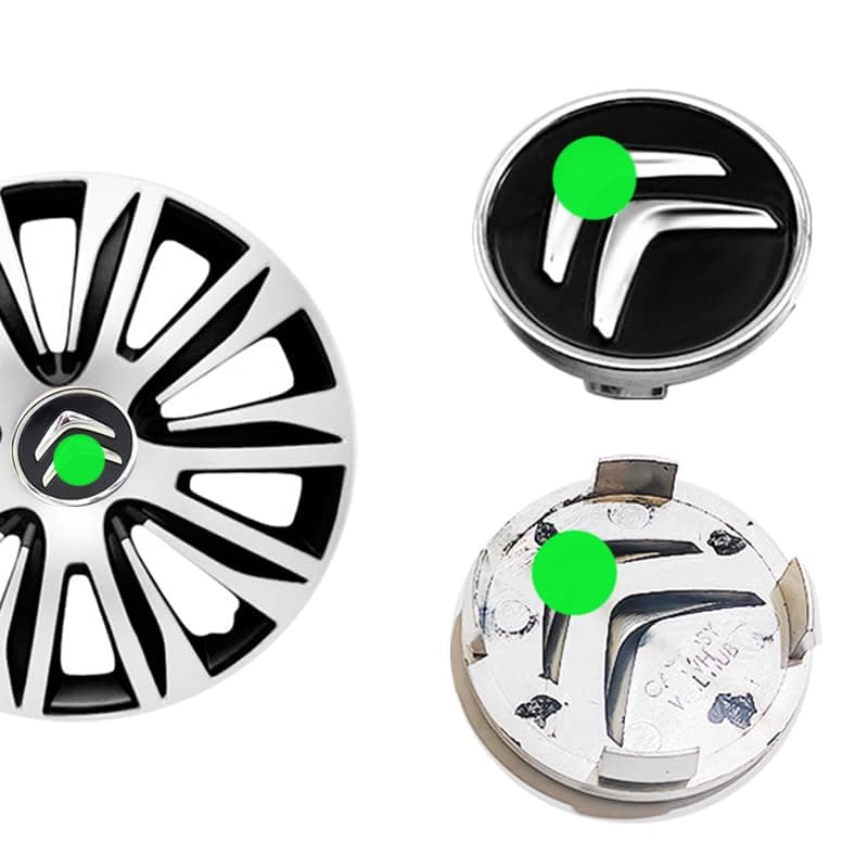 Wheel Center Hub Cover, Set of 2 Car Tire Rim Cover for Front or Rear Wheel Center Hubs (Straw?/?Win, Black Diameter 6cm, No Qviz Code:8601) - KaberTrade Hubcap wheel cover