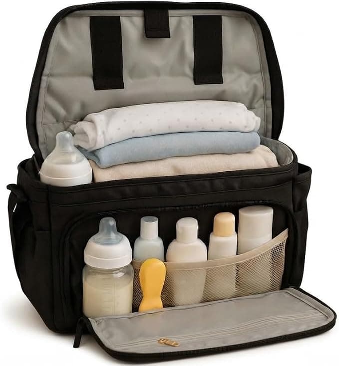 Large Diaper Organizer Bag with Internal Pockets for Daily Travel Use Backpack