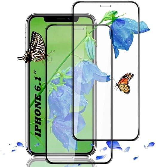 Full Coverage Tempered Glass Screen Protector for iphone 11/XR- 9H Hardness, Bubble Free, Ultra-HD Clarity, Anti-Scratch & Case Friendly.