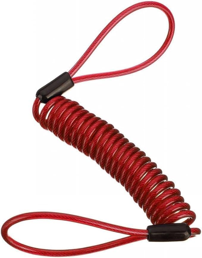 sacar Wire Cable Wire Coiled Security Reminder Hard Drive Safety Alarm Motorcycle Motorcycle Helmet Lock Bag Anti-Theft Rope - Red