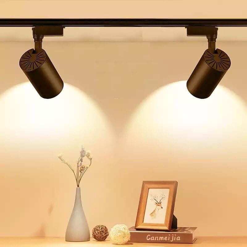 TRACK LIGHT SPOT LIGHTING GUIDED 1 METER WITH 2 LAMPS TRACK FLASHING LIGHTING AND LED METAL FOR HOLDING SHAK 30 WATTS EFFORTER ENERGY NAST BRIGHT, WHITE LIGHT, BLACK