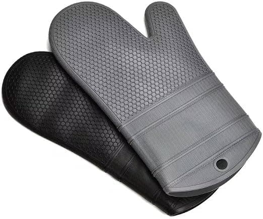 Thermal Silicone Oven Mitt Padded Inside - Kitchen Mitt with Engraved Surface for Holding Pots While Cooking and Baking AM Pot holder