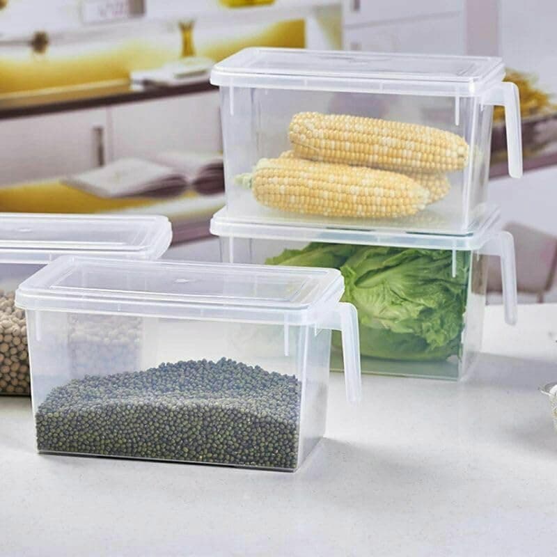 Generic Clear Plastic Food Storage Containers with Lid and Handle, for Refrigerator, Dishwasher Safe, 16x15x28 cm, .nin