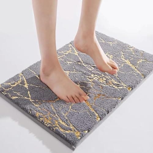 Memory Foam Bath Mat 40 X 60 Cm gray Extra Soft Comfortable Bathmat Non Slip Super Absorbent Washable Bathroom Mat
