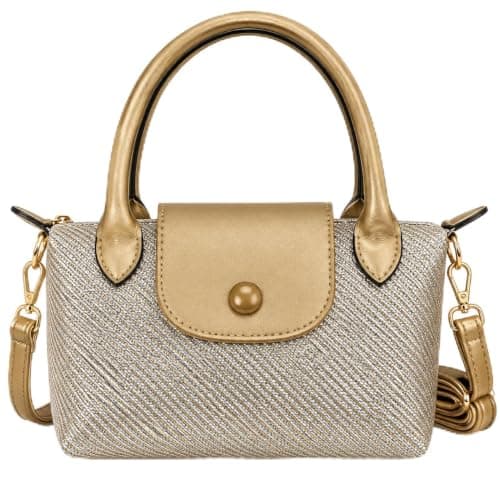 TRENDORA Women’s Handbag, Woven Design Top Handle Bag with Detachable Shoulder Strap, Compact Stylish Everyday Purse