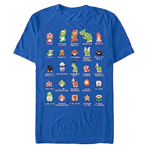 Nintendo Men's T-Shirt, Royal, XXL
