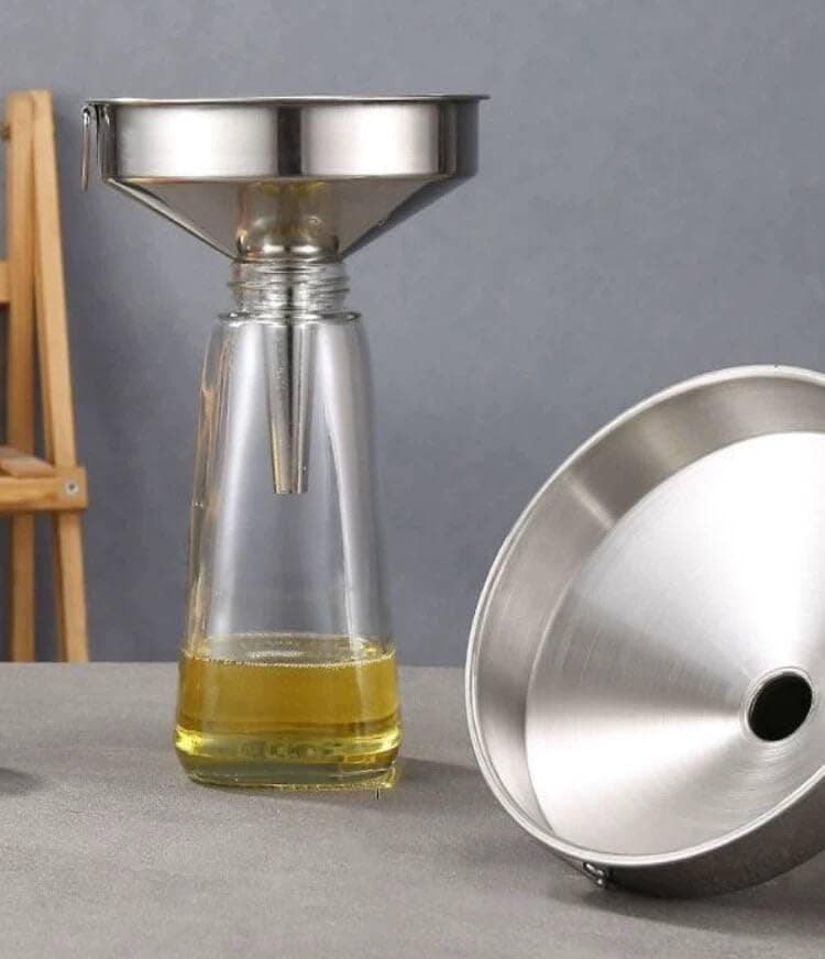 Generic Stainless Steel Funnel with Strainer, Silver, .sa