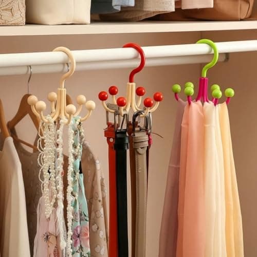 Strong Plastic Hanger with 6 Hooks 360 Degree Swivel Hanger for Closet Closet Closet Organizer Closet Closet Organizer Closet Closet Organizer