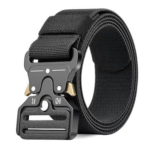 Ycfish Tactical Belt, Unisex Nylon Canvas Belt for Men and Women, Military Belt, Continuously Adjustable Fabric Belt, Daily Belt, Work Belt, Everyday Carry Belt Apparel belt