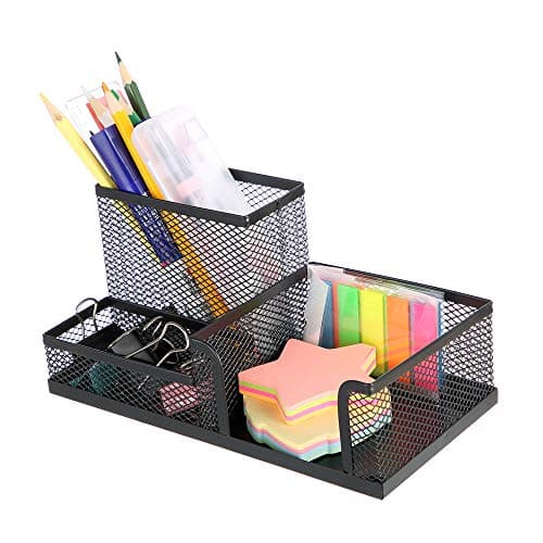 Toysdone Pen Holder Mesh Pencil Holder Metal Pencil Holders Pen Organizer Black for Desk Office Pencil Holders Caddy