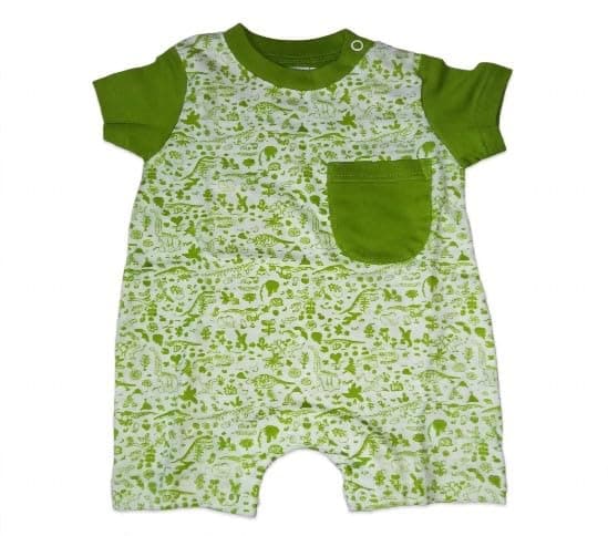 lovely land Baby Boys Olive Half-sleeve Jumpsuit Shapewear Bodysuit (pack of 1)