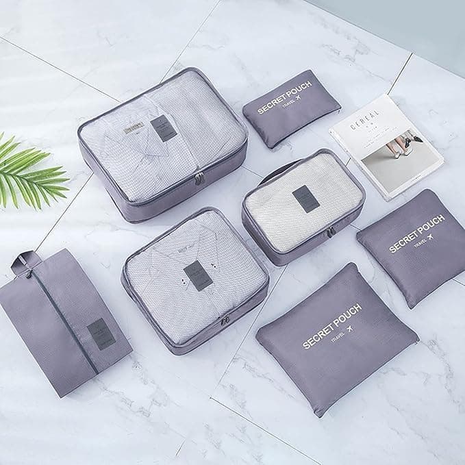 Travel Luggage Organizer Set Packing Cubes Suitcase Storage Bag System
