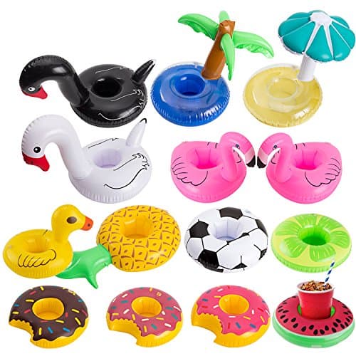 Inflatable Drink Holder, R.HORSE Drink Pool Floats Cup Holder Floats Inflatable Floating Coasters for Pool Party (14 Pack)