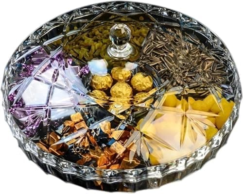طبق تقديم و تسالي أكريليك مقسم بغطاء - تصميم متميز وعالي الجودة للضيافة C Tray