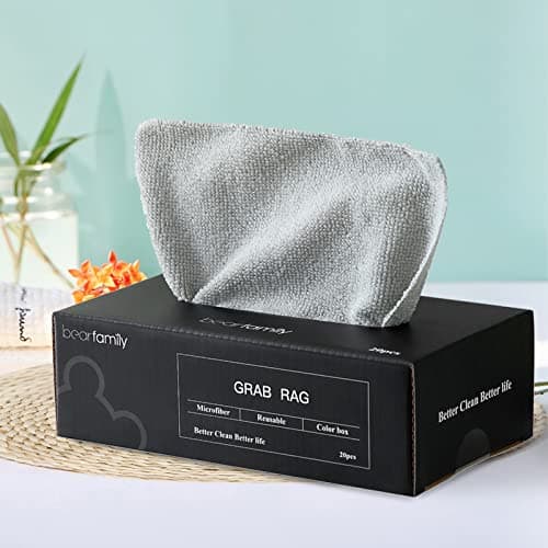 Cleaning Cloth, Glass Cleaning Towel, Kitchen Towel Cloth, Reusable 20 Pcs/Box Grab Rag , Strong Water and Oil Absorption Cleaning Rags, Washable Cleaning Wipe for Cleaning Kitchen/Dish/Mirror Windows