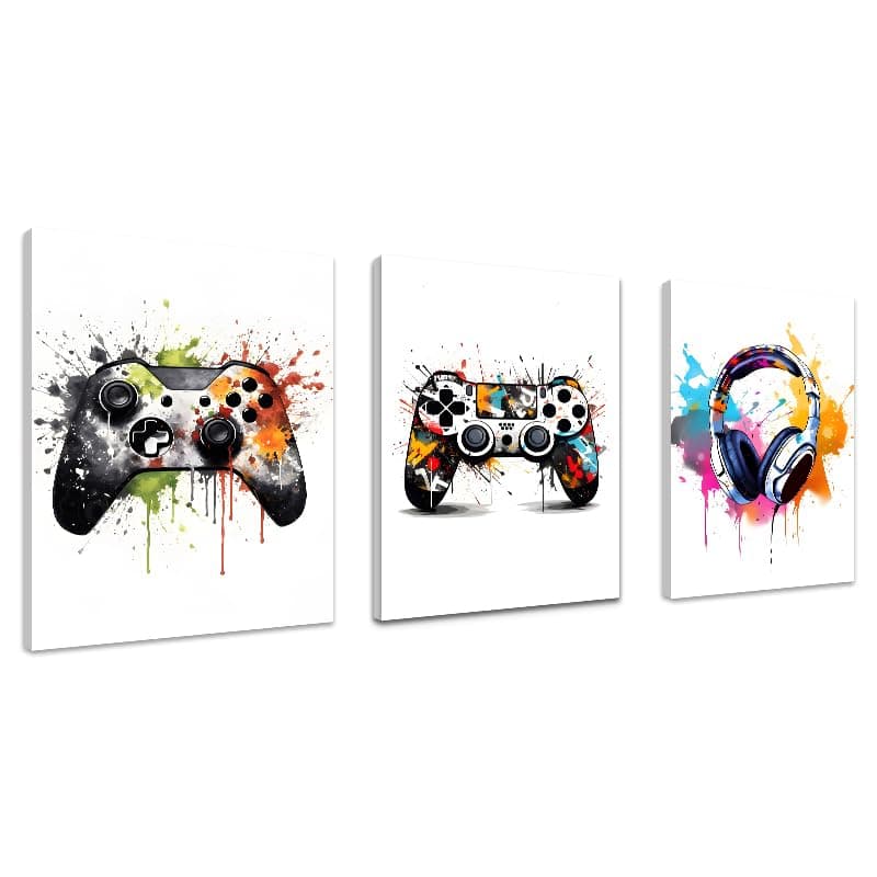 Kepuarm Set of 3 Video Game Wall Posters,Pictures for Games(10"×12"),Video Game Poster, Game Decor, Kids Room Decor, Gaming Canvas, Teens (12x16inch) Wall art