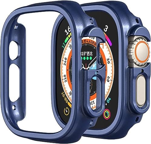 Next store Compatible with i watch Ultra 49mm Hard PC Case Shockproof All-Around Shockproof Hard PC Bumper Case Cover (Blue) Portable electronic device cover