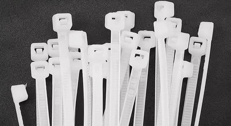 Cable Ties Heavy Duty Self Locking Small Plastic Nylon Cable Ties Set (100 Ties,White, 37cm, 7.6mm Wide) - by KaberTrade