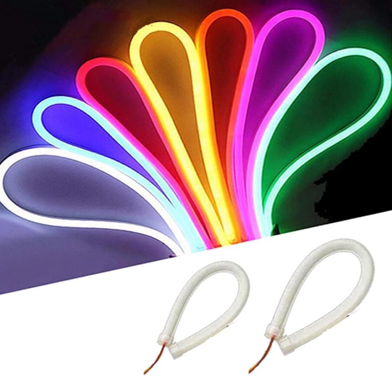 KaberMisr 2020 LED Flexible Silicone Strip Light, Multi Use, In Car Lantern Or Salon Or Car Roof And Bag And More (Lighting White, Length 30 cm, 2 Pieces)