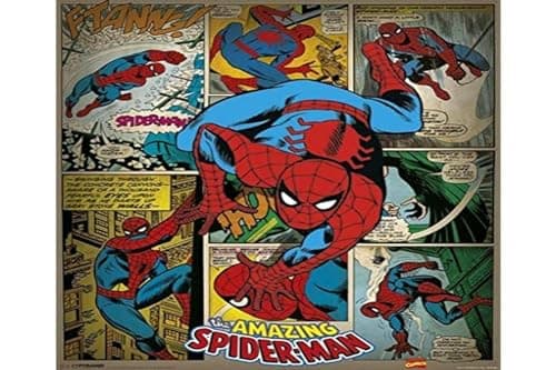 Pyramid International Spider-Man Retro Marvel Comics Mini Poster, Plastic/Glass, Multi-Colour, 40 x 50 x 1.3 cm Wall art