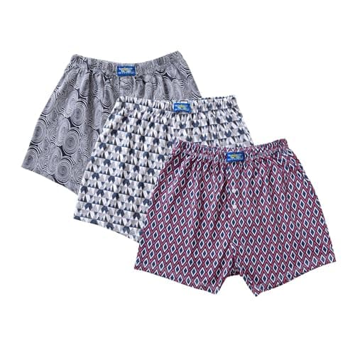 Cottonil Pack of 3 Printed Pattern Cotton 100% Boxer Short for Men Underpants