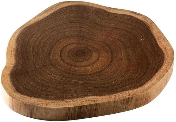 Wooden Tree Trunk Serving Plate, Handcrafted with Precision and Care