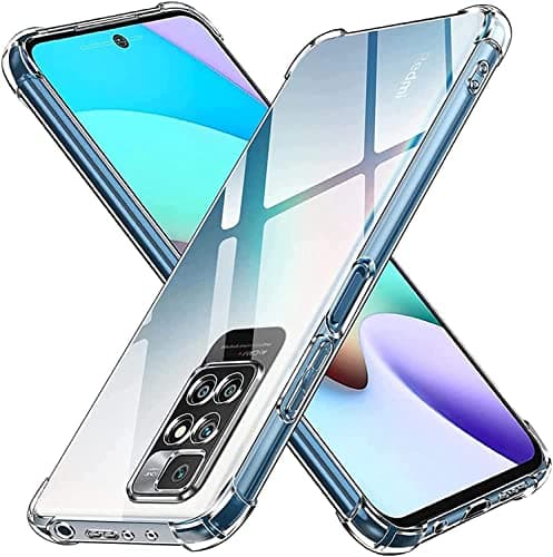 Zubitech Case Compatible for Xiaomi Redmi 10 / Redmi 10 Prime Clear Transparent Case Soft Flexible Silicone Back Cover Shockproof Case with Reinforced Bumper Corner for Xiaomi Redmi 10 Cellular phone case