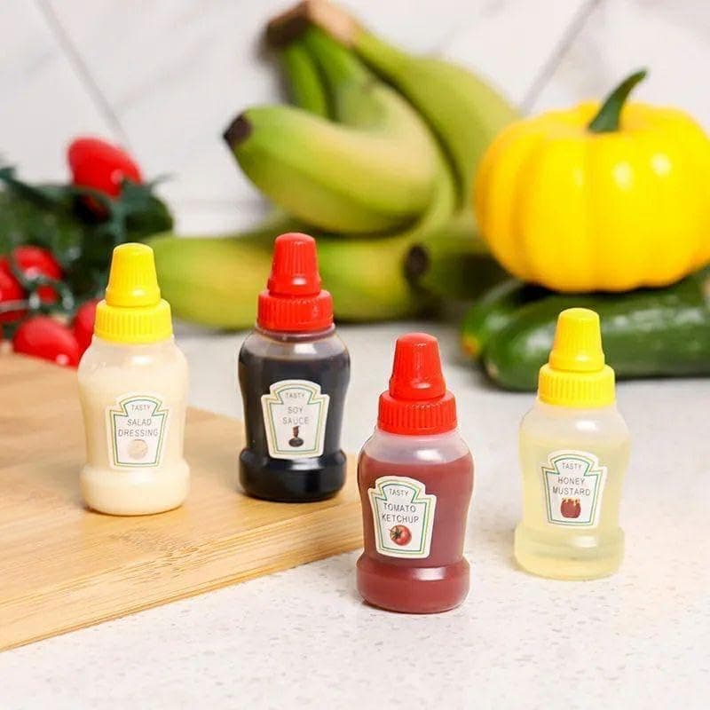 Easy to Use Ketchup Bottles with Secure Screw Caps, 25ml Mini Squeeze Bottles, Convenient Bottles for Travel, BBQ, Camping, Lunch Boxes for All Ages, Best Product Supplier Al-Israa (4)