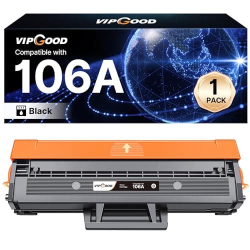 VIPGOOD 106A Toner with Chip Compatible for HP 106A W1106A Laser Toner Cartridge 107w 107a 107r for MFP 137fnw 137fwg 135a 135r 135w 135wg (Black, 1-Pack) Laser printer toner