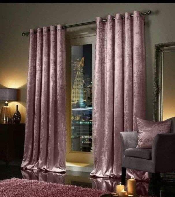 Generic Velvet Curtains with Grommet Top, Ready to Hang, 150cm x 275cm, Heavy Soft Fabric, Easy to Clean .flo (pin)