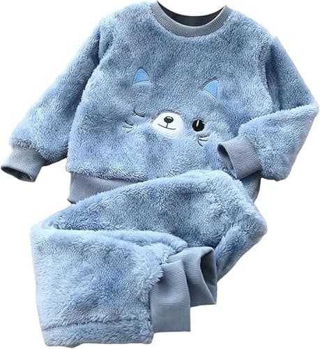 MIZAYA Kids Winter Set Soft Fur Material - Comfortable Winter Clothes Cute Cartoon For Kids Coordinated outfit