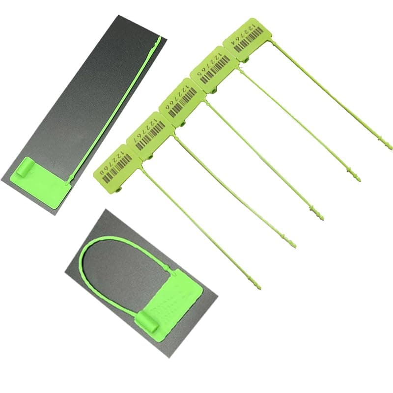 Self Locking Cable Ties, Seal Crush Security Plugs, Numbered & Sequential Ties, Securing Containers and Belongings (Seal Crush Green, 17cm Length, 5 Pack) - by KaberTrade