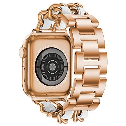 Seoaura Compatible Apple Watch Band 42mm 44mm, Stainless Steel Metal Cowboy Chain Style Replacement iWatch Series 6 5 4 3 2 1 SE Nike+ Sports Strap Wristband
