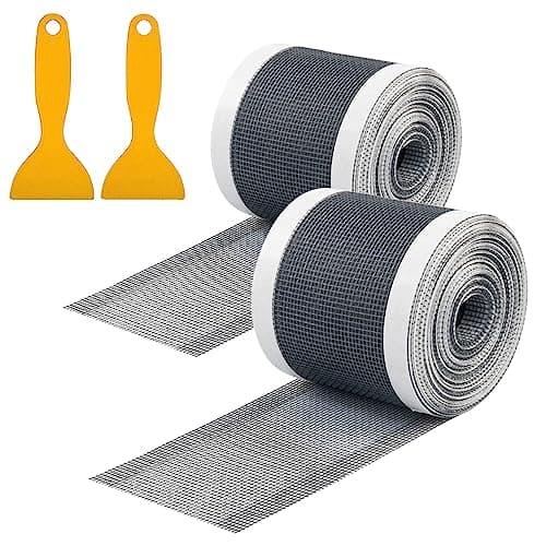 Qeke Disposable Hair Catcher Shower Drain Mesh Stickers, DIY Shower Drain Cover Hair Catcher for Any Length, 32.6 Foot Hair Stopper for Linear Shower Drain with Grout Removal Tool, 2 Pack Drain strainer