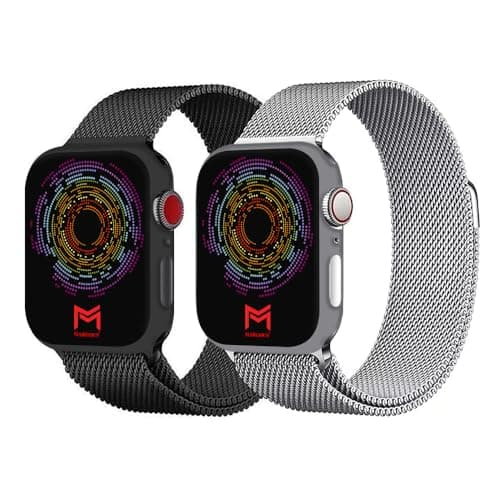 MARGOUN for Apple Watch Band Stainless Steel Metal Strap Milanese Loop Alloy Replacement for iWatch Series 8/7/SE/6/5/4/3/2/1