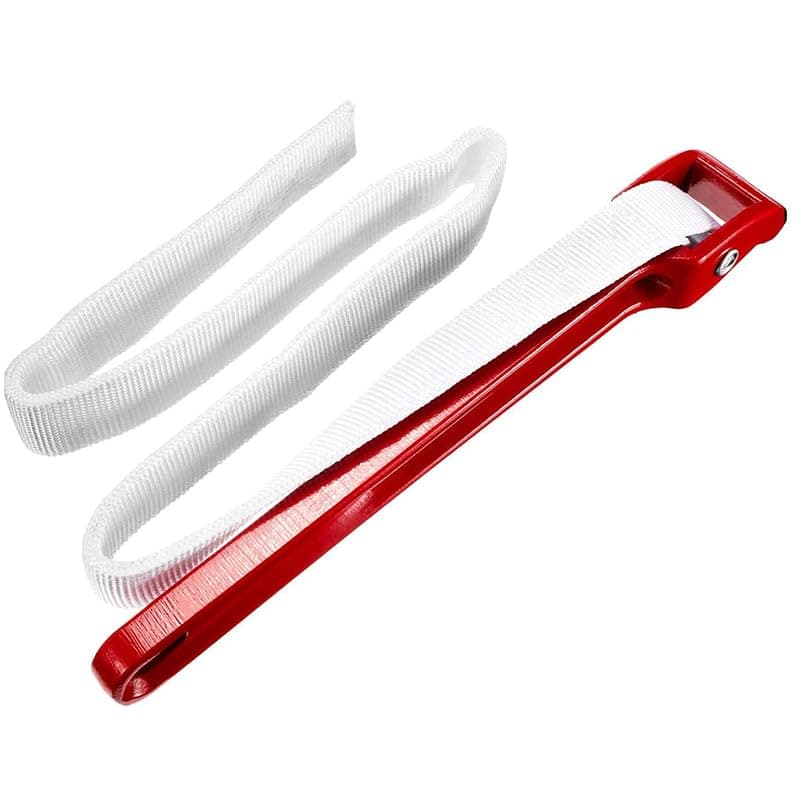 Kapper Trade Nylon Strap Wrench, Specially Designed for Removing Oil Filters and Working on Piping and Versatile (30cm Handle, 12" Tape, Code:10132) - KaberTrade