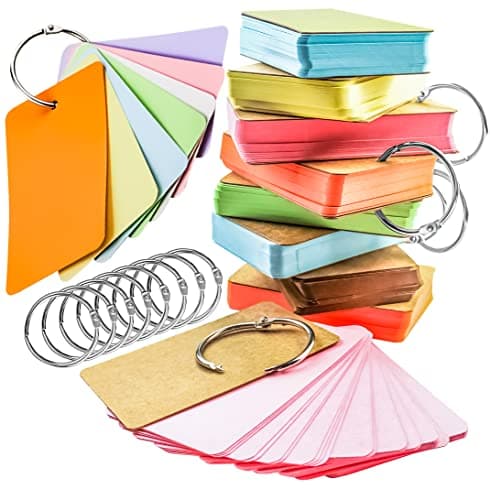 MotBach 400 Pcs Flash Cards 2x3 Inch Index Cards with Ring Lined Note Card Bood Flashcards, Mini Flash Cards 2x3 Colorful Card Pad Index Note Bood 2x3 Notecards for Studying School Supply College Card stock