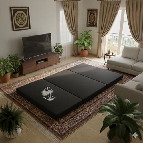 Folding Floor Mattress – Waterproof Compact & Portable Guest Bed for Home, Travel & Camping | 3-Panel Design, 180 * 120 * 10 – Space-Saving, Comfortable & Easy to Store