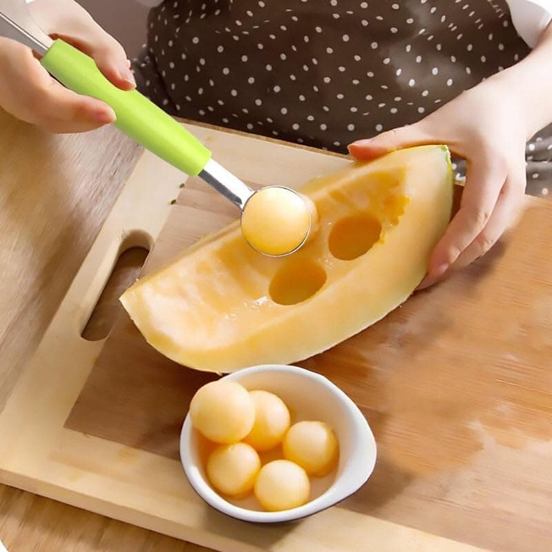 Generic Stainless Steel Fruit Baller Scoop, Melon Ball Spoon with Non-Slip Handle, .sa