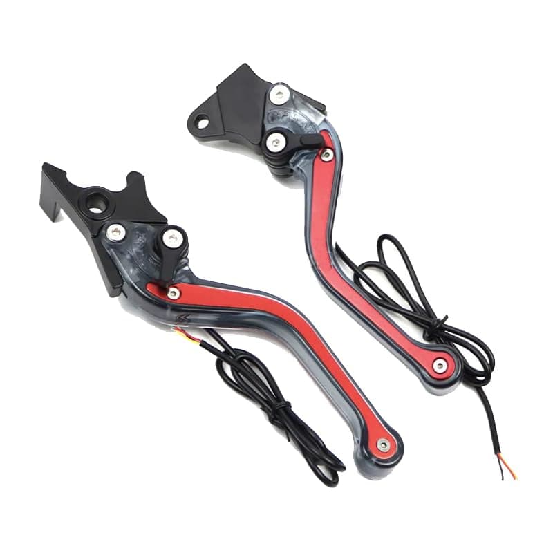 KaberTrade KaberTrade Motorcycle LED Light Brake Clutch Handle and Adjustable Levers Set (2 Piece Set, Red, Blue & Yellow Light Code:9998) Handlebar grip