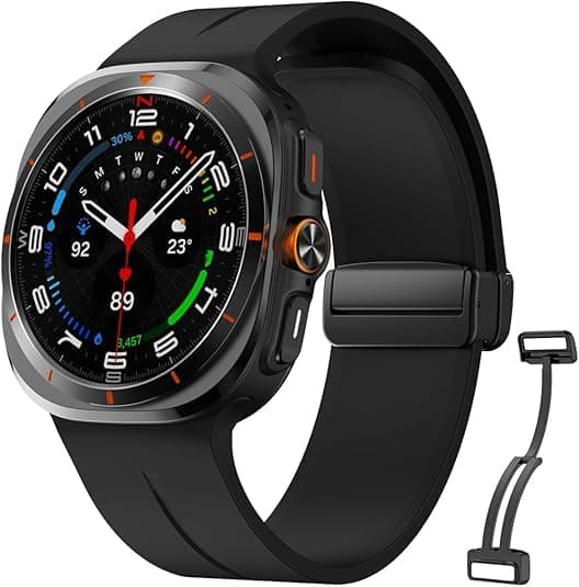 Compatible with Samsung Galaxy Watch Ultra Bands 47mm,Magnetic Silicone Band Compatible with Galaxy Watch 7 Ultra Band 2024 Replacement Strap Men Women Wearable computer
