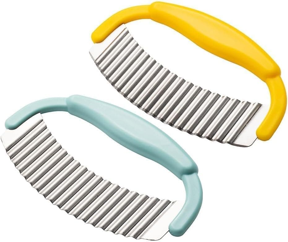 Manual Stainless Steel Crinkle Cutter and Wavy Slicer for Potatoes Pickles Vegetables and Fruit Professional Decorative Vegetable Slicing Tool