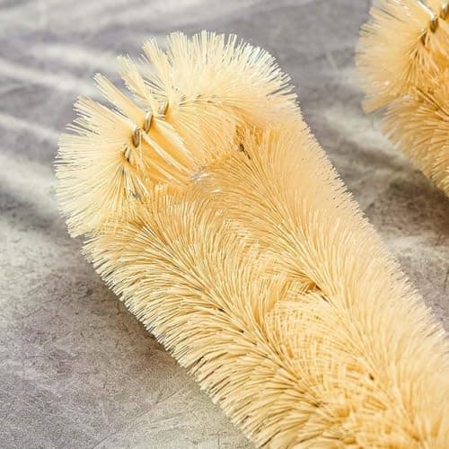 Multi-Purpose 60cm Long Cleaning Brush with Dense Flexible Bristles Wooden Handle and Stainless Steel for Deep Bottles, Jars, Barrels, and Narrow Containers