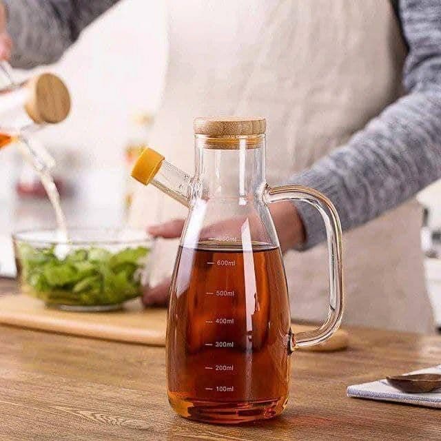 Generic Glass Oil Bottle with Wooden Lid and Silicone Seal, 1000 ml, .ex