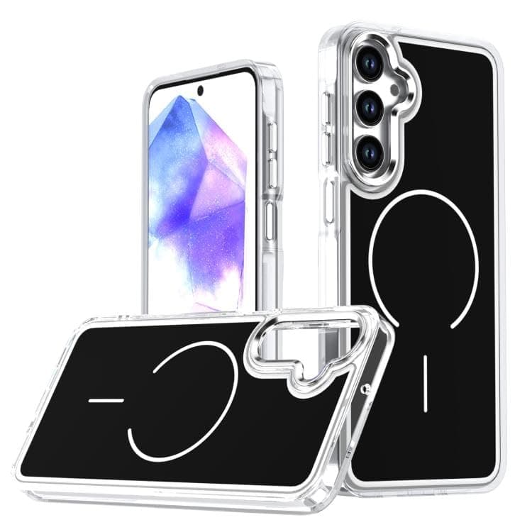 A Prem Phone (Samsung A36/A56) Case With Adistinctive Design, Flexible Matte Back A Silicone Frame, And Shock-Resistant Edges. (Black) Cellular phone case