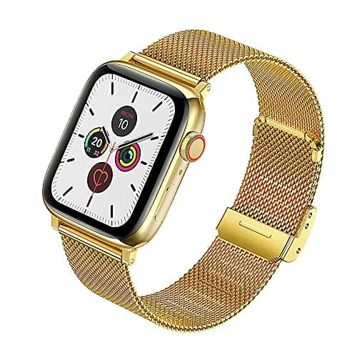 Compatible with Apple Watch Bands 38mm 40mm 42mm 44mm for Women Men iWatch Bands Luxurious Soft Stainless Steel Mesh Strap Adjustable Replacement for iWatch Series 6/5/4/3/2/1/SE