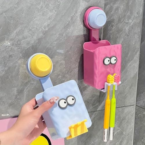Toothbrush Organizer - Cute Handy Design A sweet shape for your bathroom +very practical! Holds toothbrushes and toothpaste in one place. It has a cup. Hand-shaped holder - easy installation of the ba